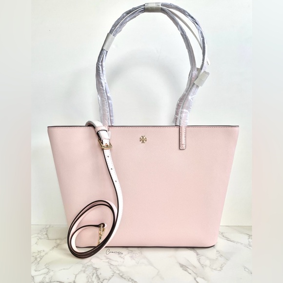 New Tory Burch LIMITED EDITION Small Leather Tote Bag Powder Pink - Picture 1 of 10